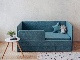 Диван-кровать Happy (бирюзовый) в Кудряшовском - kudryashovskij.mebel-nsk.ru | фото