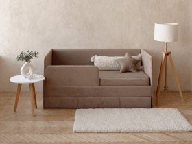 Диван-кровать Happy (капучино) в Кудряшовском - kudryashovskij.mebel-nsk.ru | фото