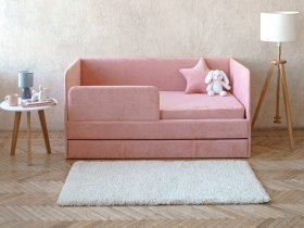Диван-кровать Happy (коралловый) в Кудряшовском - kudryashovskij.mebel-nsk.ru | фото