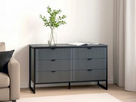 Комод 6 ящиков Нора (металл бруклин/графит) в Кудряшовском - kudryashovskij.mebel-nsk.ru | фото
