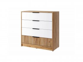 Комод КМ-001 Ивис (дуб крафт золотой/белый) в Кудряшовском - kudryashovskij.mebel-nsk.ru | фото