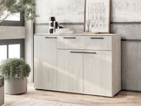 Комод Стандарт-4 NEW (дуб крафт белый) в Кудряшовском - kudryashovskij.mebel-nsk.ru | фото