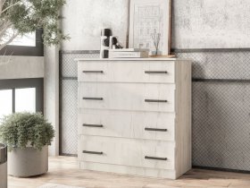 Комод Стандарт-6 NEW (дуб крафт белый) в Кудряшовском - kudryashovskij.mebel-nsk.ru | фото