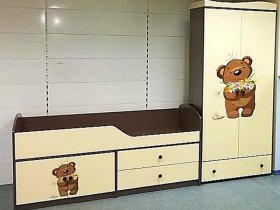 Кровать детская Мишутка-2 в Кудряшовском - kudryashovskij.mebel-nsk.ru | фото