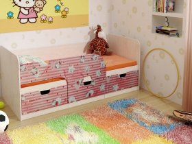 Кровать детская с ящиками 1,86 Минима Hello Kitty в Кудряшовском - kudryashovskij.mebel-nsk.ru | фото