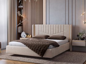 Кровать двуспальная 1,6м Диор (кашемир суфле (велюр)) в Кудряшовском - kudryashovskij.mebel-nsk.ru | фото