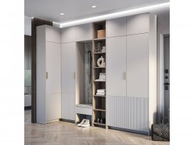 Модульная прихожая Пандора (кашемир/MF03) в Кудряшовском - kudryashovskij.mebel-nsk.ru | фото