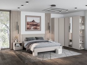 Модульная спальня Люмо (кашемир) в Кудряшовском - kudryashovskij.mebel-nsk.ru | фото