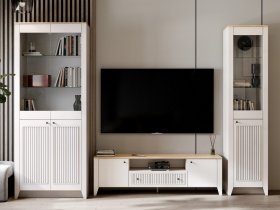 Модульная стенка Валенсия в Кудряшовском - kudryashovskij.mebel-nsk.ru | фото