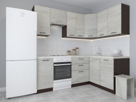Модульная угловая кухня 1,4м*2,1м Лада (пикард) в Кудряшовском - kudryashovskij.mebel-nsk.ru | фото