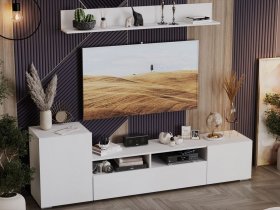 Стенка «Сильвия» (белый ясень) в Кудряшовском - kudryashovskij.mebel-nsk.ru | фото